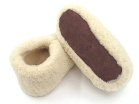 Merino wool slippers with a medium brim white