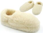 Warm slippers made of merino wool