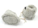 Merino wool slippers-socks for babies light gray