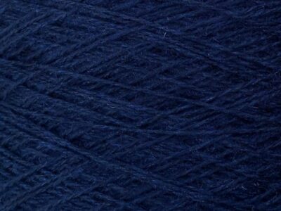Yarn on the cone with merino wool dark blue