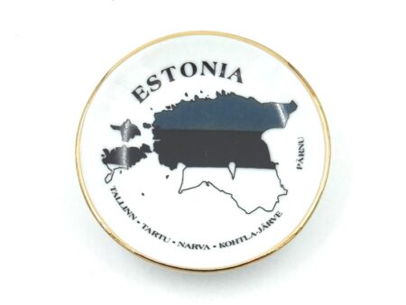 Fridge magnet porcelain plate Estonia