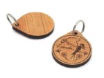 Alder wooden keychain with laser image Estonian symbols