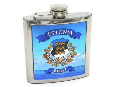 pocket bottle with Estonian coat of arms