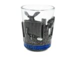 Metal and glass shot glass with Estonian symbols 40ml TP05