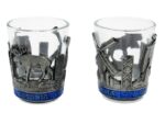 Metal and glass shot glass with Estonian symbols 40ml TP05