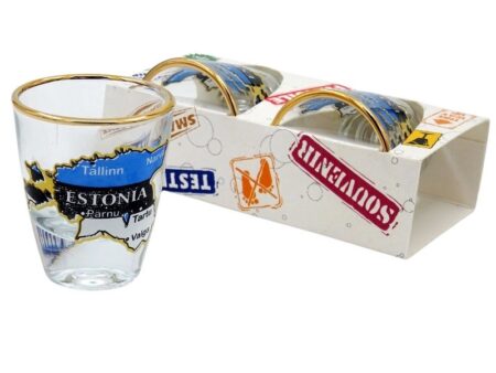 Set of shot glasses Estonia with a golden rim