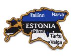Вышитая эмблема Карта Эстонии на термоклеевой основе