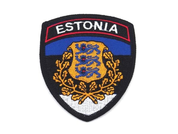 Embroidered patch with Estonian coat of arms