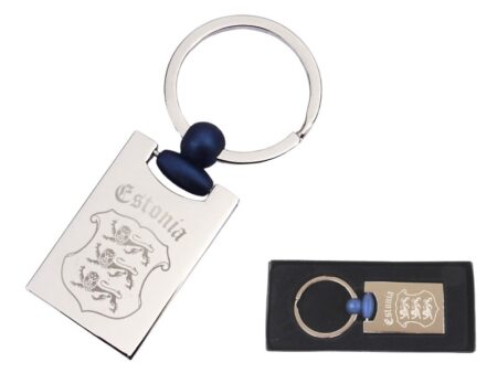 Metal keychain with the coat of arms of Estonia
