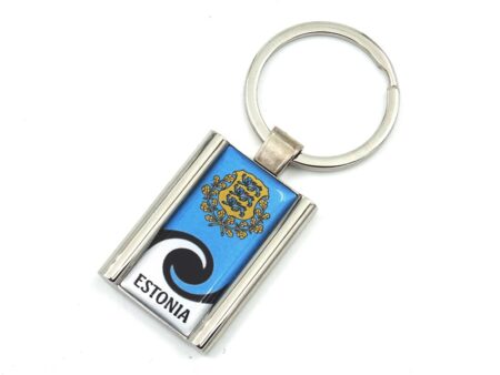 Металлический брелок для ключей с гербом Эстонии