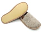 felt slippers beige