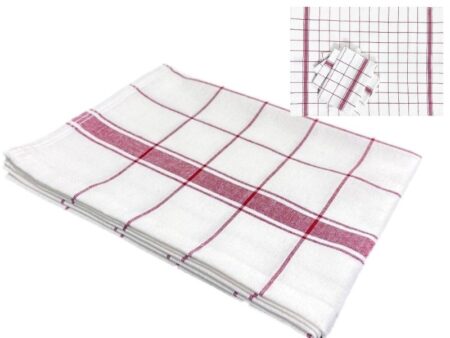Kitchen towel white-red