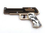 Wooden pistol for shooting rubber rings gray camouflage