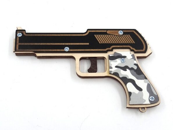 Gun for shooting rubber rings gray camouflage