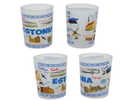 Shot glass with Estonian symbols