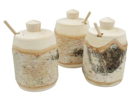 Sugar container made of birch