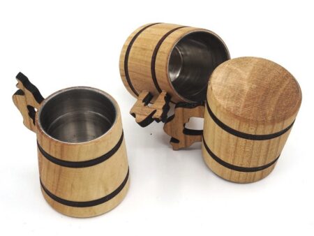 Oak shot glass with handle