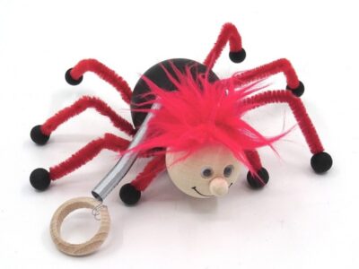 Wooden  Spider with a spring