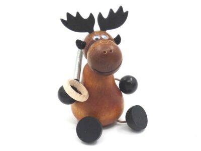 Wooden Moose with a spring