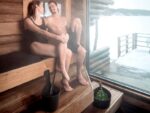 Sauna bucket blakish brown rento