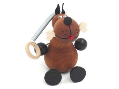 Собака с костью с пружиной